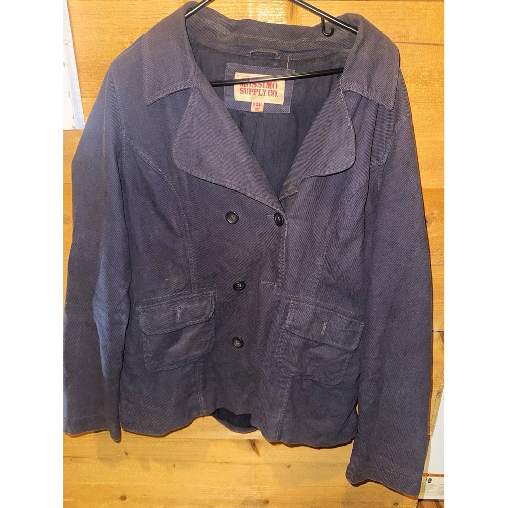 Mossimo Supply Co. VTG Women's Gray Solid Basic Jacket XXL Long Sleeve Button